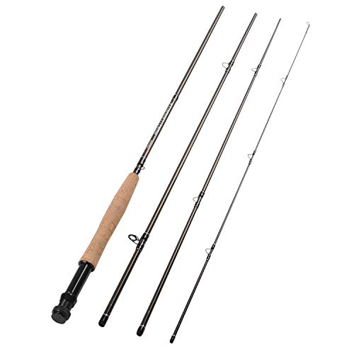 Fiblink 4-Piece Lightweight Portable Graphite Fly Fishing Rod with 30-ton Carbon Fiber Blanks (5/6 Wt)