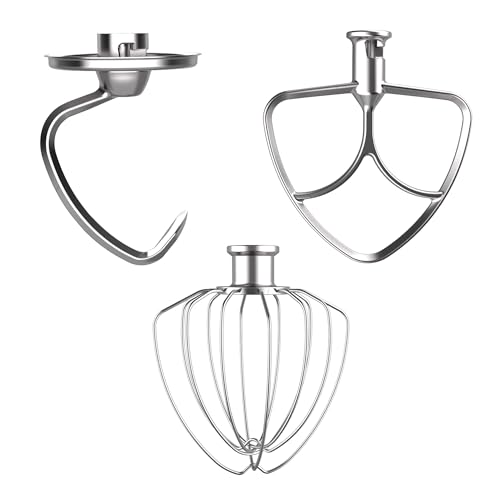 Comparison: Best Price For Kitchenaid Artisan Stand Mixer 5 EZATO 3 Pieces Baking Mixers Accessories for KitchenAid, Compatible with KitchenAid 4.5-5QT Tilt-Head Stand Mixers, K45WW & K45DH & K45B Replacement, All Stainless Steel, Dishwasher Safe