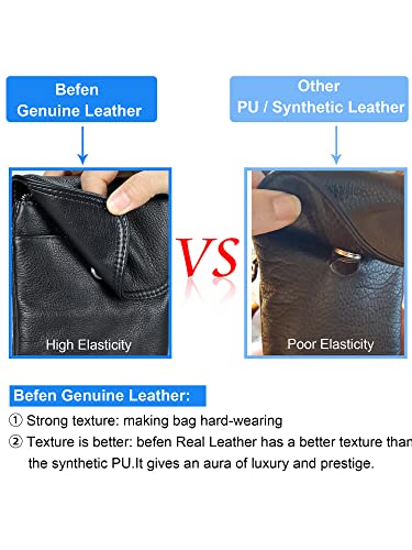 Image of befen Genuine Leather Small Crossbody Bags for Women Cell Phone Bag Cross Body Purses,Silver Zipper