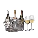Chic Chill 3-Bottle Wine Chiller Ice Bucket | Keeps Wine & Champagne Bottles Cold Without Touching Ice | Handcrafted Artisan Design | Patented Technology | Stainless S