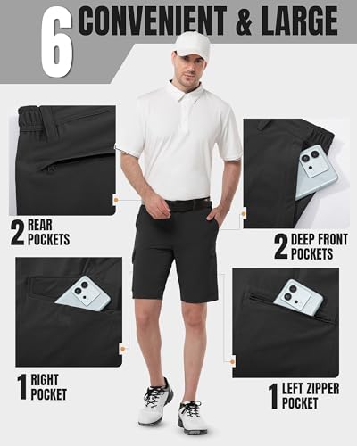 33,000ft Mens Golf Shorts Stretch Hiking Shorts UPF50+ Summer Trekking Pants Packable Outdoor Cargo Shorts with 7 Pockets Breathable Capri Shorts for Hiking, Golf, Camping, Travelling - Image 5