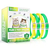 Flohhalsband Katze 4 Stück Zecken-Halsband für Katzen, Anti-Floh Katze Halsband, Verstellbar und Wasserdicht, Natürlich und Sicher, 48 cm Length, 24 Monate Schutz, Zecken-Flohband für alle Katzen