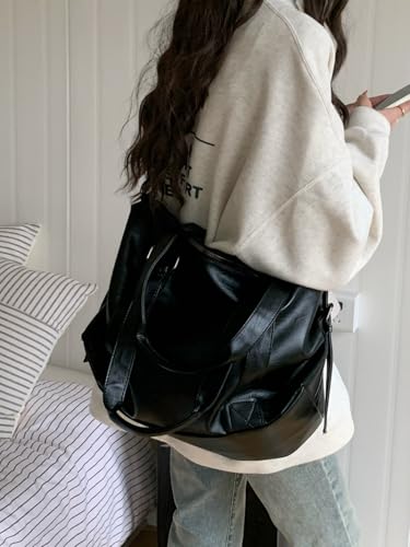 Retro Top-handle Purses for Women PU Leather Slouchy Hobo Bags Vintage Handbag Multipockets Crossbody Shopper Satchel2