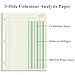 Columnar Analysis Pad 3 Column Ledger - 3 Hole Punched Accounting Ledger Book Refills, 50 Sheets/100 Pages Ledger Format Columnar for Business Bookkeeping, 100Gsm Paper, 8.5