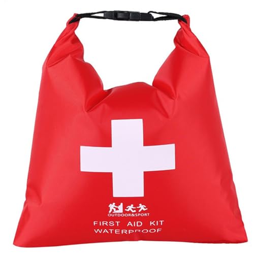Bolsa Seca Para Rafting, Bolsas De Almacenamiento De Supervivencia Resistentes Al Agua Vacías De 1,2 L, Bolsa Roja De Presión Ajustable Para Navegación, Coche, Senderismo, Mochilero, Camping, Viajes Y