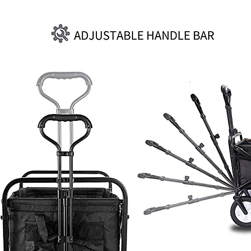CCYENG Wäschewagen Handwagen, Trolley Gartenwagen Faltbarer Ziehwagen Handwagen Gartentransportwagen, Zusammenklappbarer Campingwagen Mit Futter, Zusammenklappbarer F – Bild 6