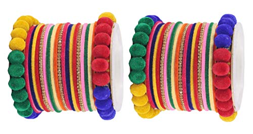 NMII Stylish Metal For Women | Velvet ki Bangles | chooda Set | Chudi Set | Traditional Women' Bangles | Chuda Set for bridal | multicoloure bangles | Indian Bangles Chuda Set,(MA22_Multi-2.8) Deal