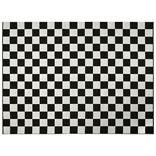 Seavish Checkered Rug, 5X6.5 Ft Black And White Outdoor Rug Moroccan Checkerboard Mat Washable Runner Rug Cotton Woven For Hallway Front Door Bedroom Entryway Kitchen Floor Reversible Area Rugs #TOP5