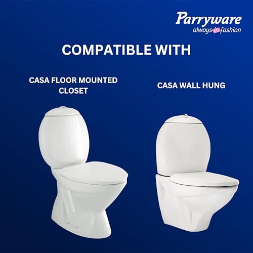 Image of Parryware Casa Soft Close Seat Cover (E83001C) with Adjustable Hinges | Eco-friendly Material with Superior Finish |Round Shape & Ultra White Colour Commode Seat Cover Antibacterial Technology