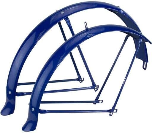 OG LOWRIDER Classic 26" Flared Fender Set Standard Balloon 80mm – Alloy Steel Chrome Finish Front & Rear Fenders in 7 Diiferent Colors Variations (Metallic Blue)