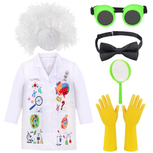 Disfraz Científico Loco Kyson Kids 6 Piezas