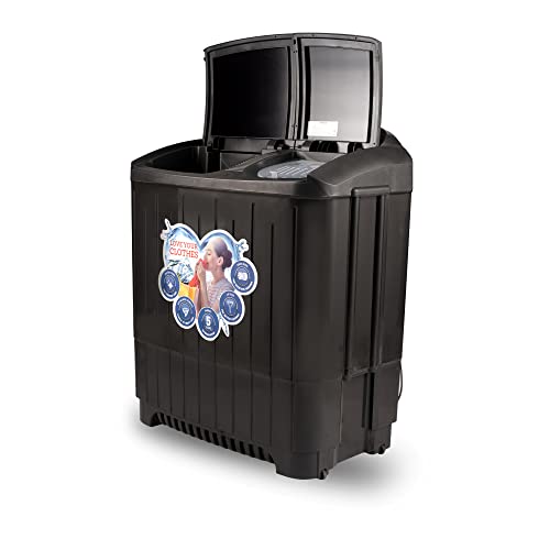 Image of HYUNDAI Semi Automatic Washing Machine 8.5 KG (Black Blossom) Curved Glass Lids