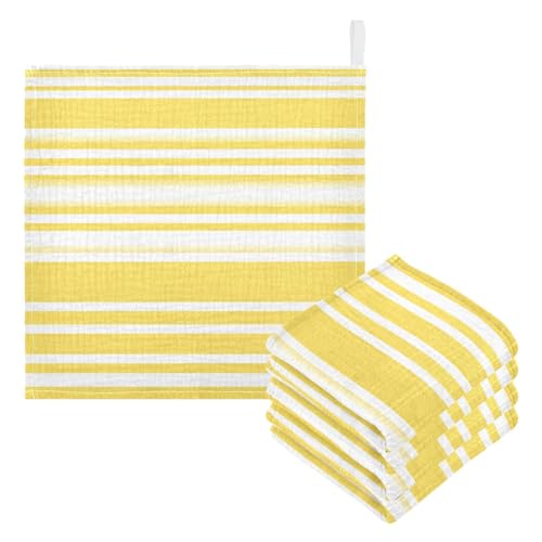 Nander 5Pack Baby Muslin Washcloths,Colorful Stripes Soft Face Cloths for Newborn, Absorbent Bath Wash Cloths, Wipes, Burp Rag,Toddlers Essentials Stuff, Baby Registry as Shower