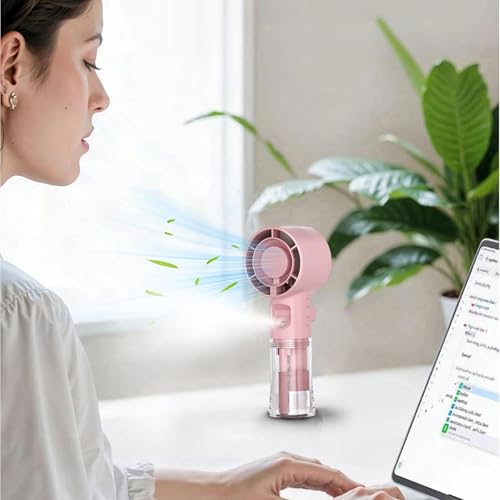 Ventilador portátil con nebulizador para evitar sofocos en viajes 3
