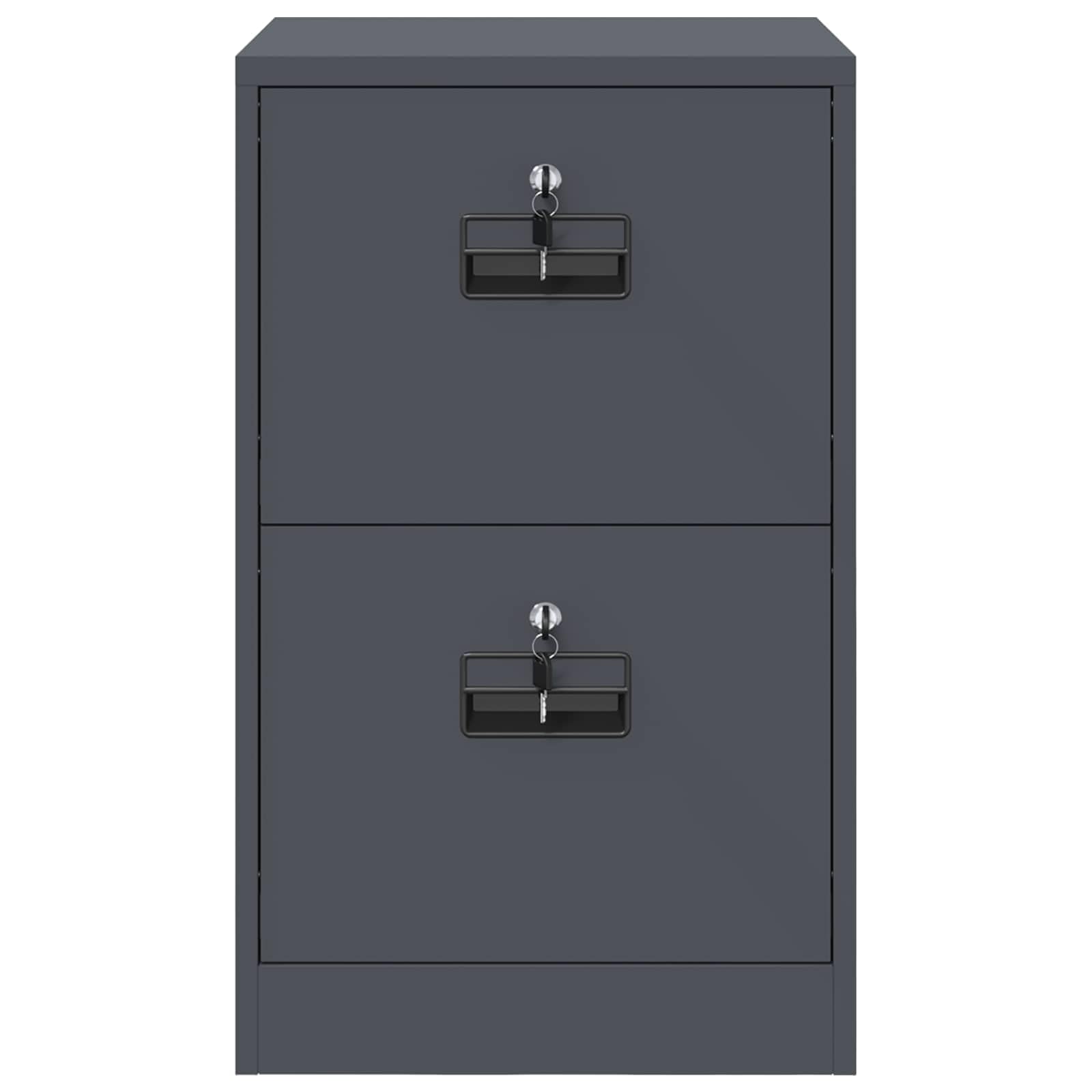 Armoire de Rangement en Acier laminé à Froid avec tiroirs Anthracite 45,5 x 42 x 74,5 cm Meuble Bureau sécurisé pour Documents et vêtements