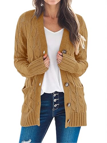 MEROKEETY women's 2025 fall long sleeve cable knit cardigan