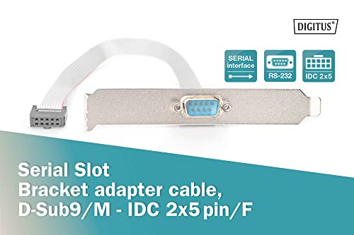 Digitus Wspornik gniazda portu szeregowego - kabel adaptera - IDC 10-pin do D-Sub 9 - gniazdo do wtyczki - płaski kabel taśmowy