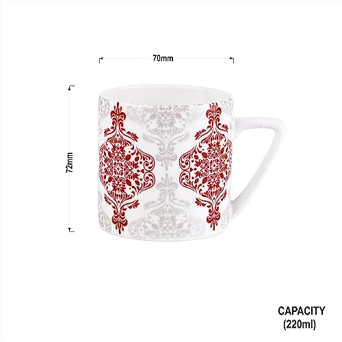 Image of Dandy Lines Puja Red and White Madrid, Set of 6, 35029