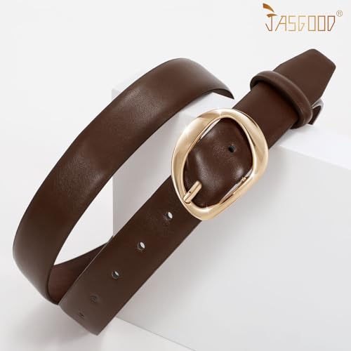 JASGOOD Leather Belts for Women Cute Casual Waist Belt with Gold Buckle Ladies for Jeans Pants Dresses3