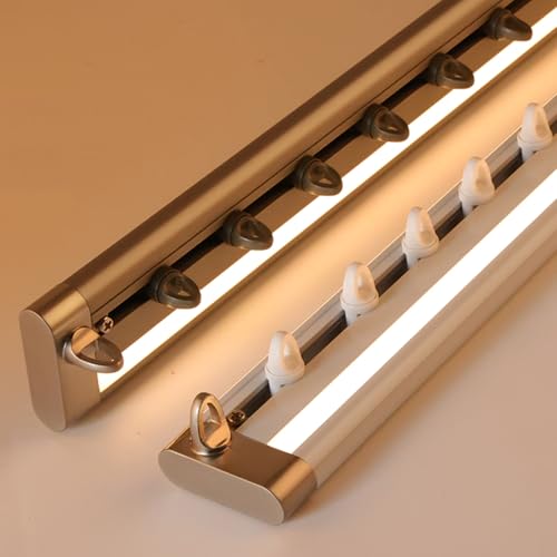 LED Curtain Track with Adjustable Silent Lights Aluminum Ceiling Rail for Curtains 1.5M White Room Divider Rod Versatile & Durable Curtain System