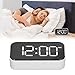 Xcello Digital Alarm Clock Large USB Rechargeable Mirror Electronic Desktop Clock, Ideal for Bedroom, Living Room, Office.(A-White)