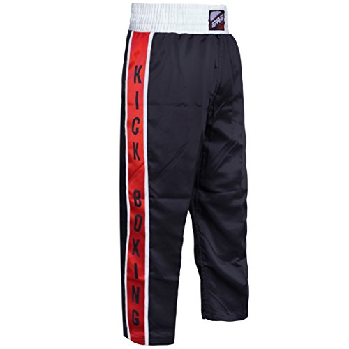 Farabi Sports Muay Thai Trousers Kickboxing Trousers Mix Martial Arts Clothing Kick Boxing Cage Fighting Trousers (Black, Medium)