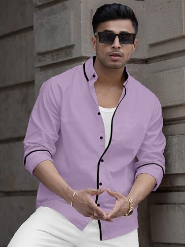 Image of Shirt for Men Casual Shirt,Solid Cotton,Plain Full Sleeve, Regular Fit,Everyday Fashion Wear