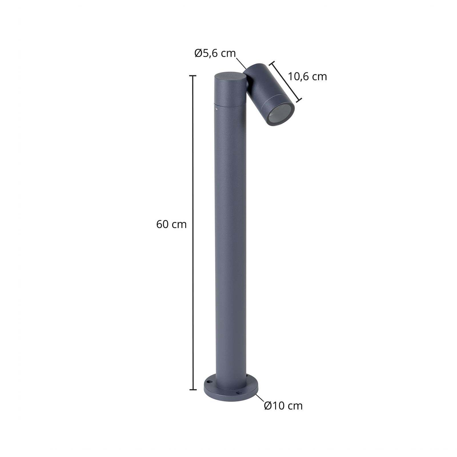 Tulimar lampa zewnętrzna o zmiennej intensywności (nowoczesna) w kolorze czarnym aluminium (1 lampa, do GU10), zacisk oświetleniowy do cokołu