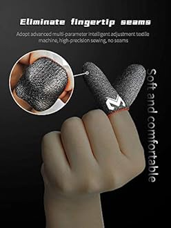 Mobile Game Finger Caps Non-Slip Touch Screen Gloves Anti-Sweat Sleeves Shoot Aim Thumb Cover Phone Accessories for CoD Warzone, Free Fire, PUBG, LOL Wild Rift, iOS, Android (3 Pairs)
