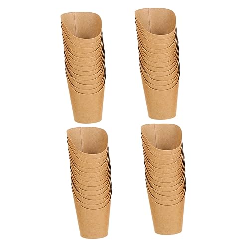 KOMBIUDA 50pcs Ice Cream Cup Small Snack Mini Containers Snack Holder French Fry Cups Brown Paper Cups for Charcuterie Brown Charcuterie Cups Baking Kit French Fries Rack Fried Kraft Paper