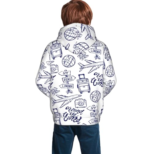 World Travel2 Kid Hoodies Boys Sweatshirts Girls Pullover with Pocket4