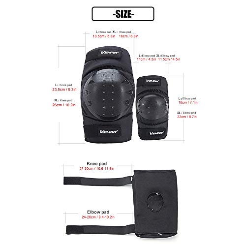 Andoer Conjunto de equipamentos de proteção 4 peças joelheiras cotoveleiras Kneesaver cotovelo cicli