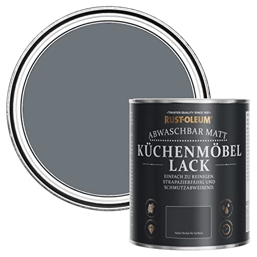 Rust-Oleum abwaschbare Küchenschrankfarbe in dunkelgrau mit Matt Finish - Marinegrau 750ML – Ansicht 1