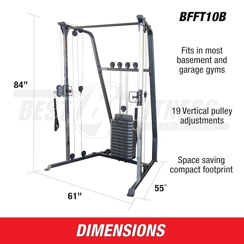 Image of Body-Solid Best Fitness Functional Trainer Cable Machine, Full Body Workout Weight Stacks, Chest and Shoulder Exercise Home Gym LAT Pulldown Machines with 190lb Weights Stack
