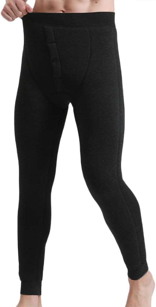 Men's Thermal Long Sleeves Johns Base Layer Fleece Lined Bottoms for Cold Winter 2XL-5XL