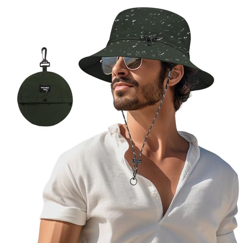 SUNNIFLY Cappello da Pescatore Impermeabile, Unisex con Protezione UV 50+, Leggero e Ripiegabile per Trekking, Viaggi e Outdoor, Tesa Larga Anti-Pioggia e Anti-Vento