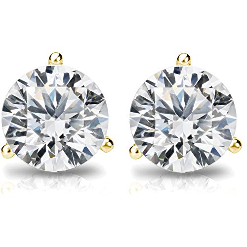 PAVOI 14K Gold Plated Sterling Silver Cubic Zirconia Stud Earrings for Women | Simulated Diamond CZ Earrings3