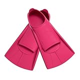 Flossen Kinder, Schwimmflossen Kinder 100% Silikon, Taucherflossen Kurzflossen für Schwimmtraining, Freiwassertraining, Schnorcheln, Tauchen für Anfänger (Rot, S)