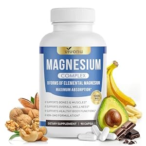 Gélules de Magnésium 8 en 1 VivoNu | Haute Dose 1000mg, Biodisponibilité Optimale