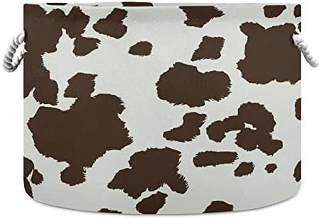 xigua Large Storage Basket Cotton Rope Basket Cow Print Pattern Baby Laundry Basket for Blankets Toys Storage Basket Laundry Hamper