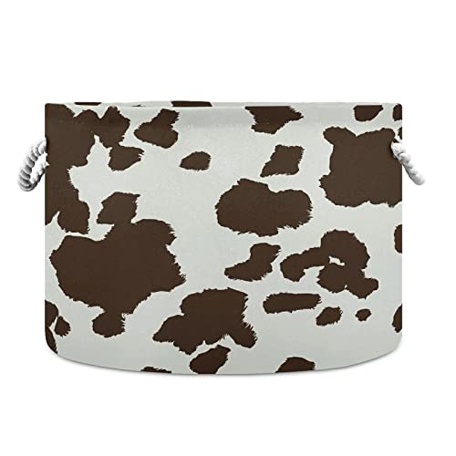 Xigua Large Storage Basket Cotton Rope Basket Cow Print Pattern Baby Laundry Basket For Blankets Toys Storage Basket Laundry Hamper #TOP20