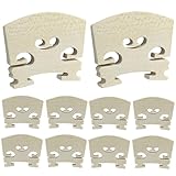 Piutouyar 4/4 Full Size Violin Bridge, 10 Pcs Maple Violin Bridge Violins Replacements Parts