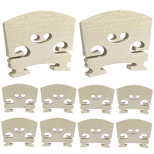 Piutouyar 4/4 Full Size Violin Bridge, 10 Pcs Maple Violin Bridge Violins Replacements Parts