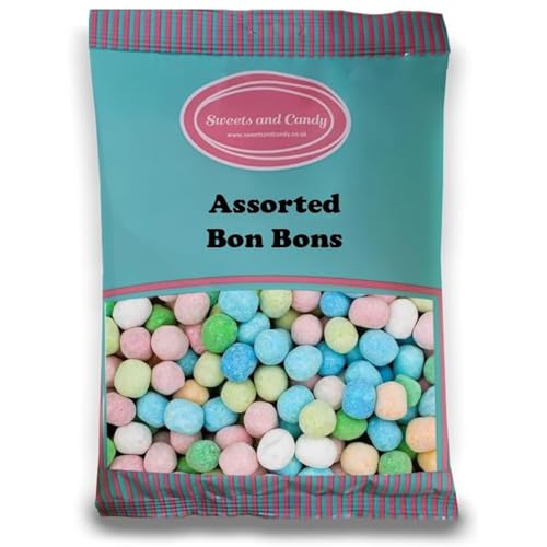 Sweets and Candy Assorted Bon Bons 1Kg - Mixed Flavour Chewy Bon Bons - Retro Sweets - The Perfect Retro Candy Gift for any Occasion - Pick and Mix Share Size Bags