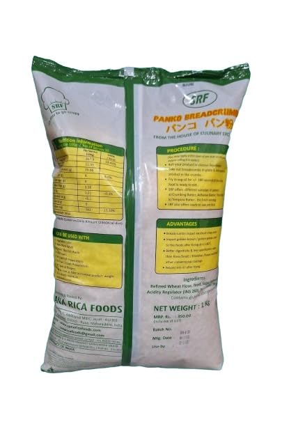 4mm White Panko Breadcrumbs,1 kg by SRF (India's Largest Manufacturer of Panko Breadcrumbs)