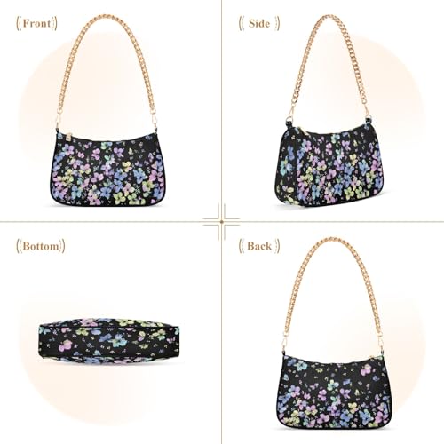 Clutch Shoulder Bags Tote Evening Purse Handbags for Women Pastel Flower Lovely Hobo Bags with Zipper Closure2