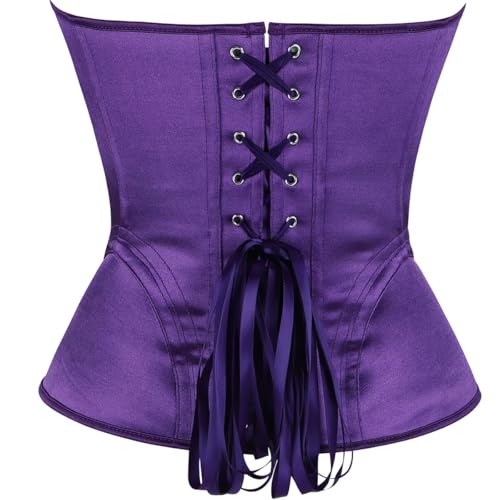 Image of Satin Corset Tops for Women Strapless Bustier Sweetheart Neckline Boned Bodice Bridal Lingerie Party Clubwear