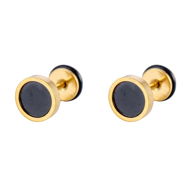 mastyle Men’s Round Black Stainless Steel Earrings | Simple & Lightweight Jewelry acessories-picture-14