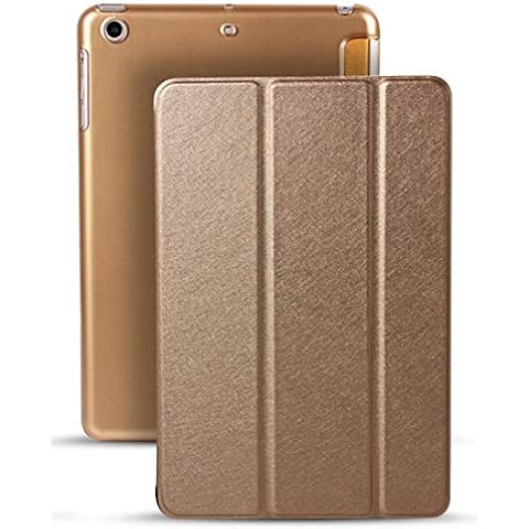 Applicable for iPad5/6 Protective Cover, air2 silk pattern Siamese intelligent Sleep Mini3/4 Ultra-Thin Leather Case - Gold Cover