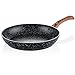 Westinghouse Wood Marble Bratpfanne 30cm, 3-lagige Marmor-Antihaftbeschichtung, aus geschmiedetem Aluminium, Induktionsgeeignet, Silikonbeschichteter Griff in Holzoptik, schwarz, WHP230